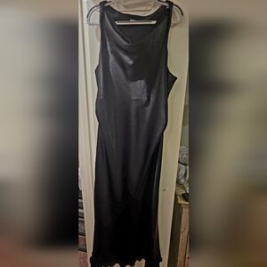 Express Sleek Black Satin Maxi Dress